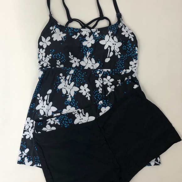 Tankini Swimsuit With Floral Design